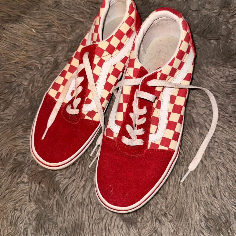 Red and White Checkered Sneakers